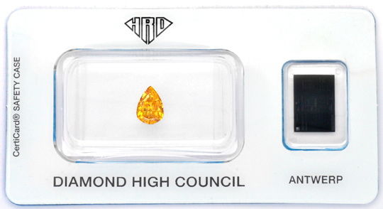 Foto 1 - Fancy Intense Orange Yellow Diamant Tropfen 0,71 ct HRD, D6184