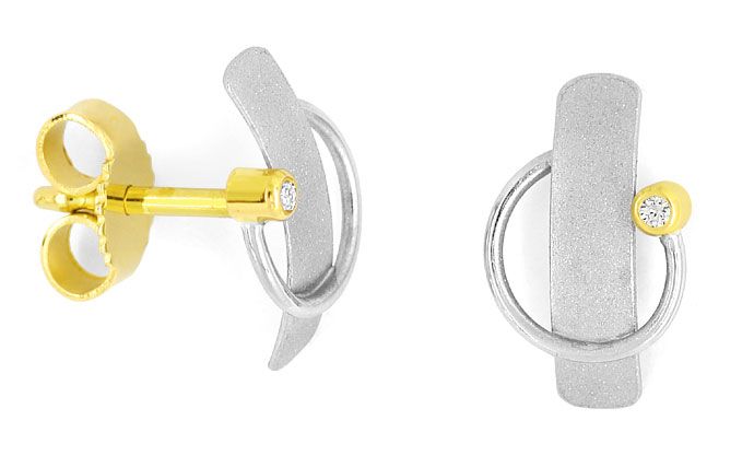 Foto 2 - Design-Schmuckset Platin Ring und Ohrstecker Brillanten, R9019