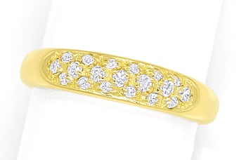 Foto 1 - Bandring mit Diamanten Pavee ausgefasst in 18K Gelbgold, S1733